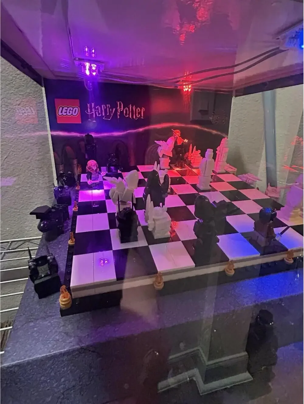 RARE Lego Harry Potter Store Display Wizards Chess Set 76392 Light Up Case WORKS
